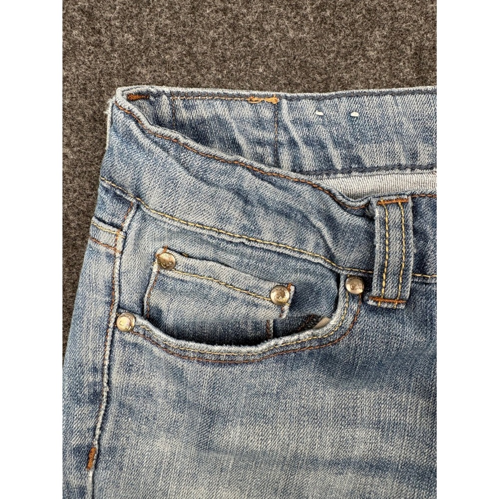 Y2K Anchor Blue Jasmine Skinny Jeans Womens 0S Light Wash Distressed Low Rise - Picture 11 of 12